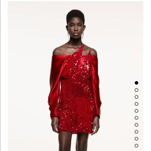 Red Velvet Sequin Dress
